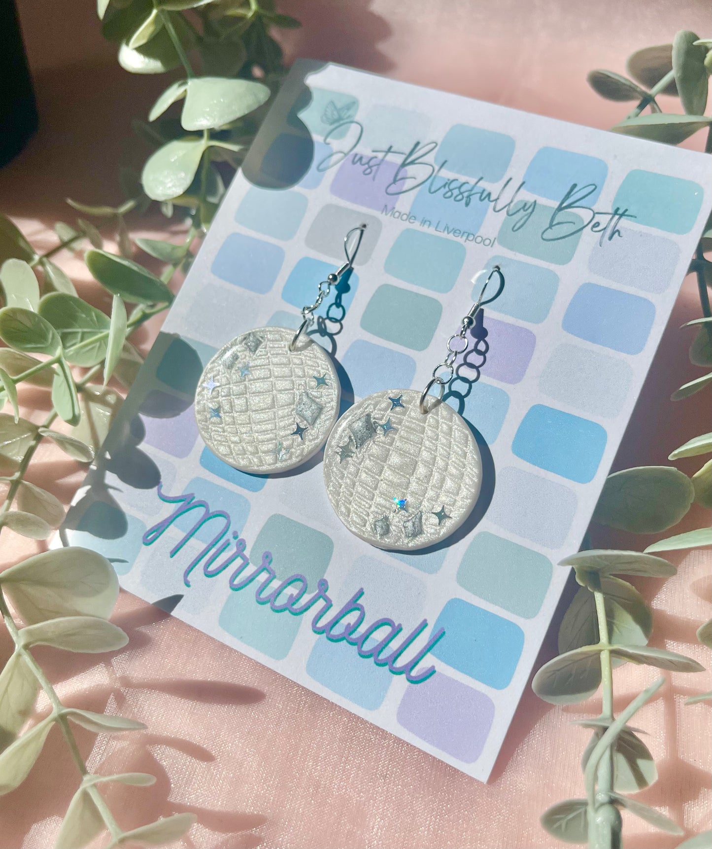 Clay Mirrorball earrings