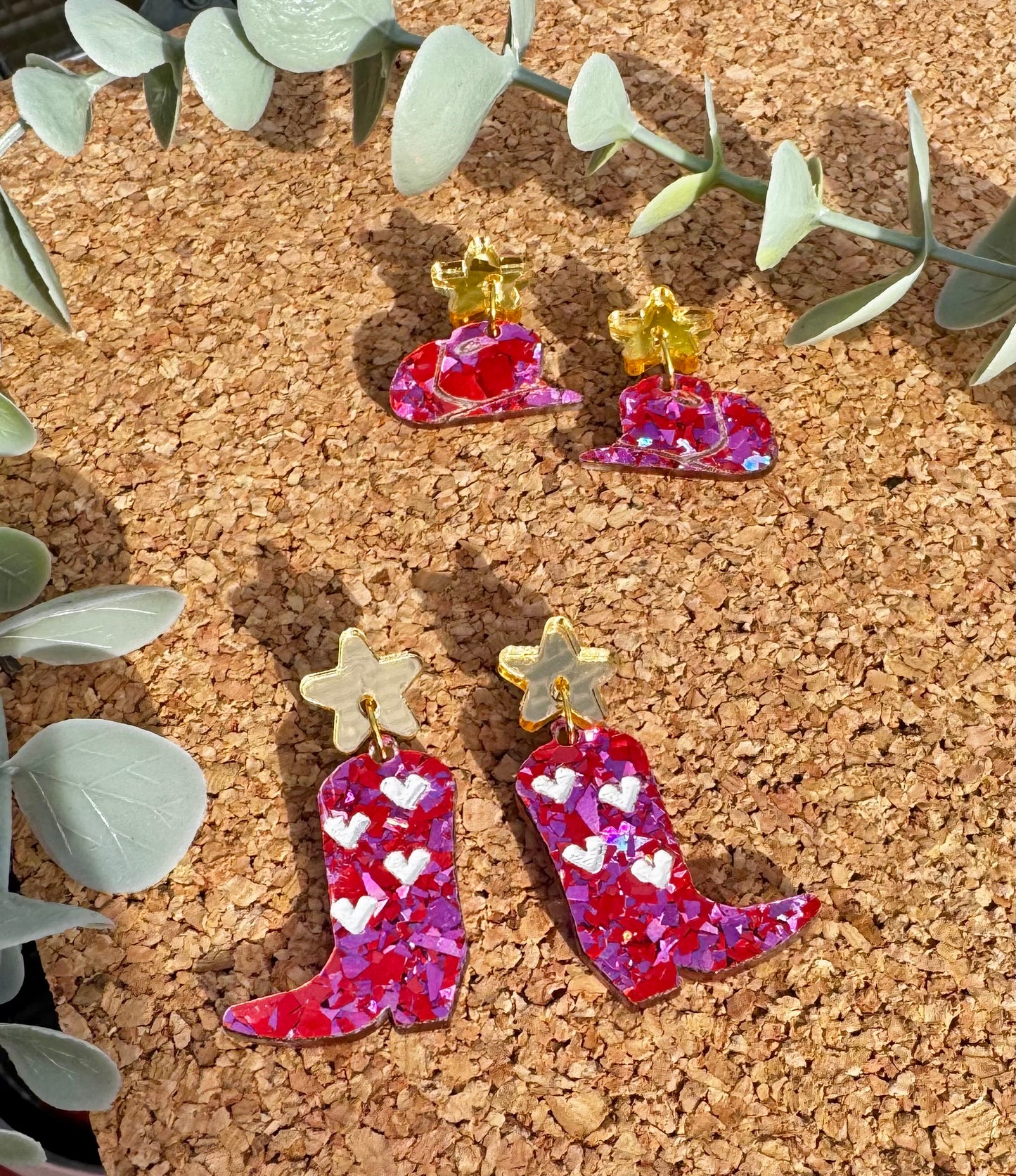 Cowgirl Booties -Pink Sparkle