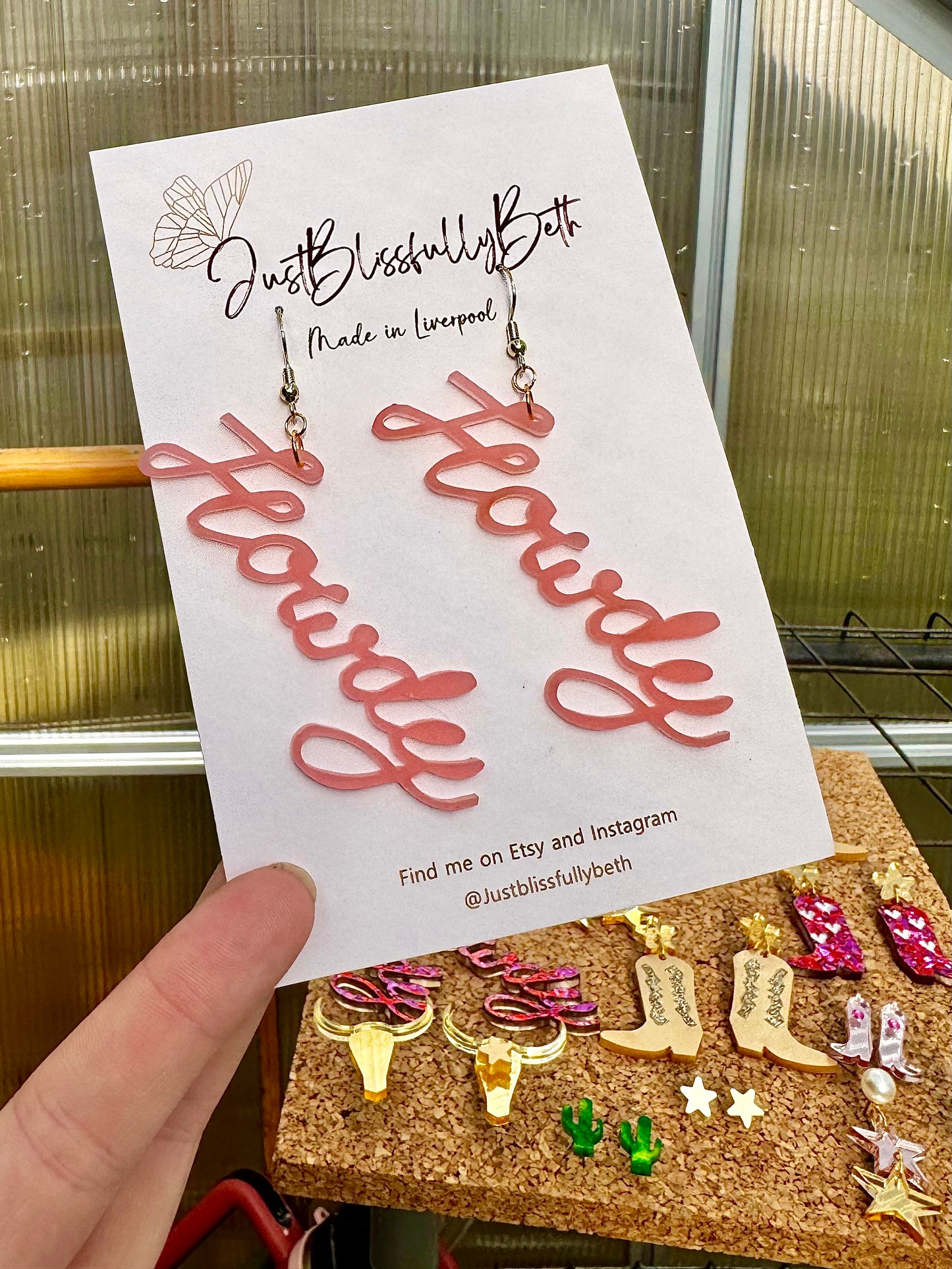 Howdy cowgirl earrings