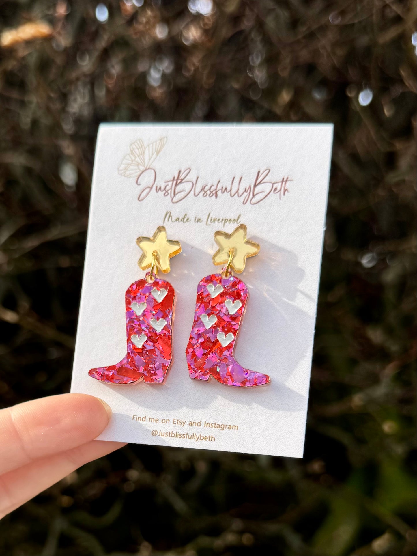 Cowgirl Booties -Pink Sparkle