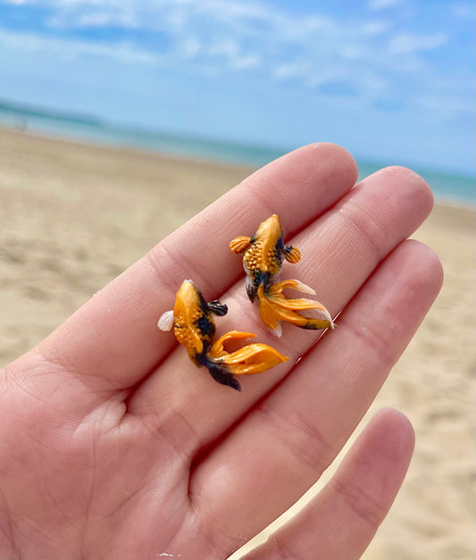 Coy fish studs - made with resin