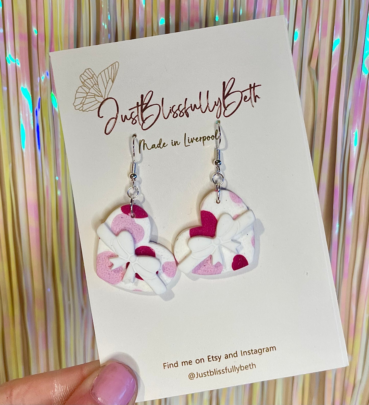 Heart Print Heart Gift Earrings