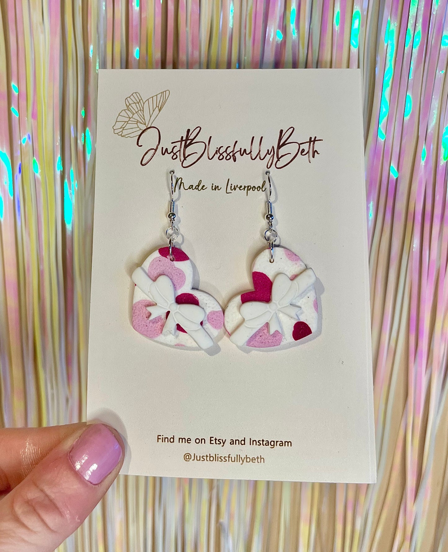 Heart Print Heart Gift Earrings