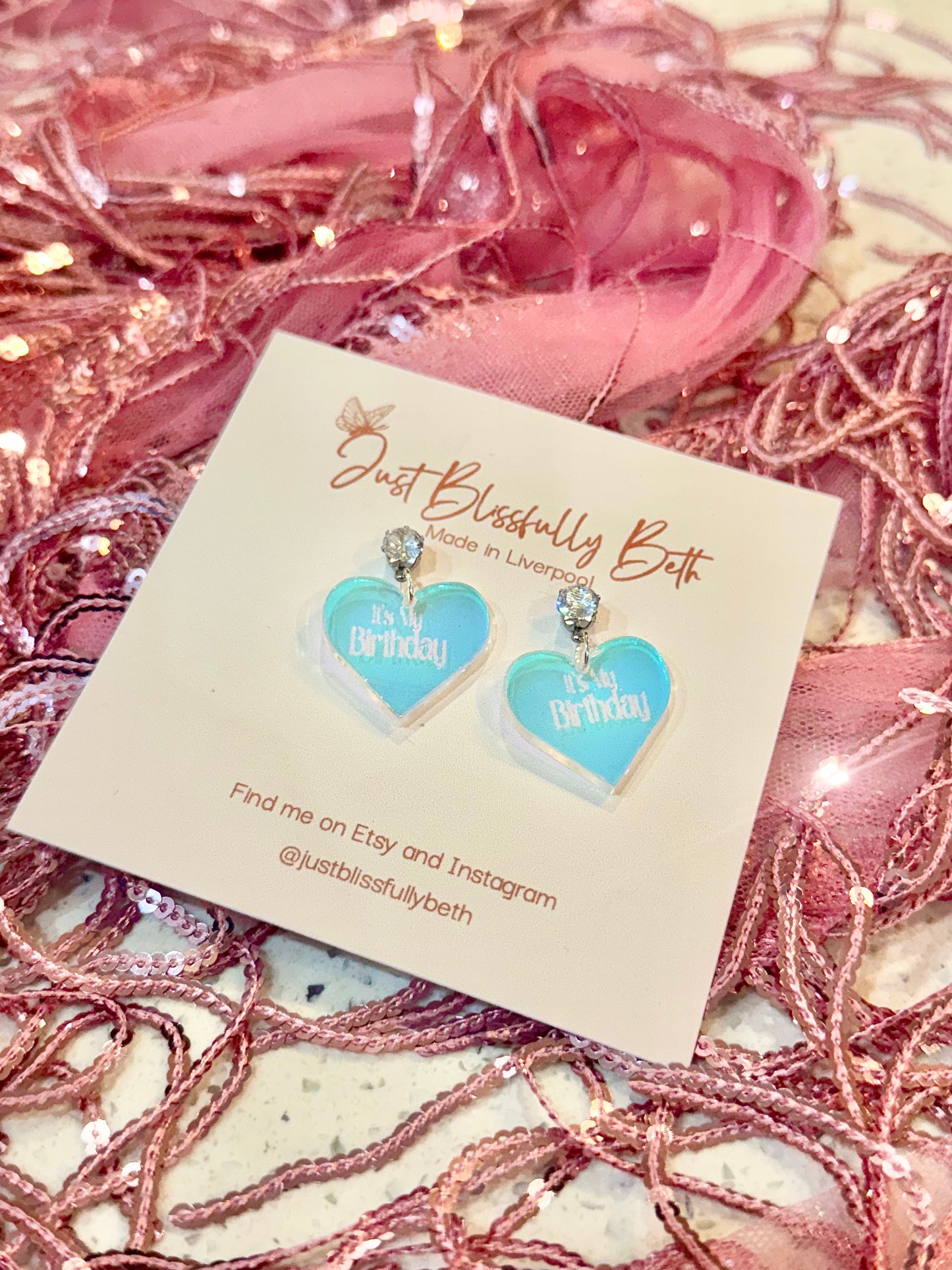 Acrylic Its' My Birthday Earrings