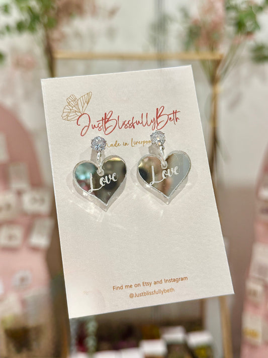 Acrylic Love Earrings