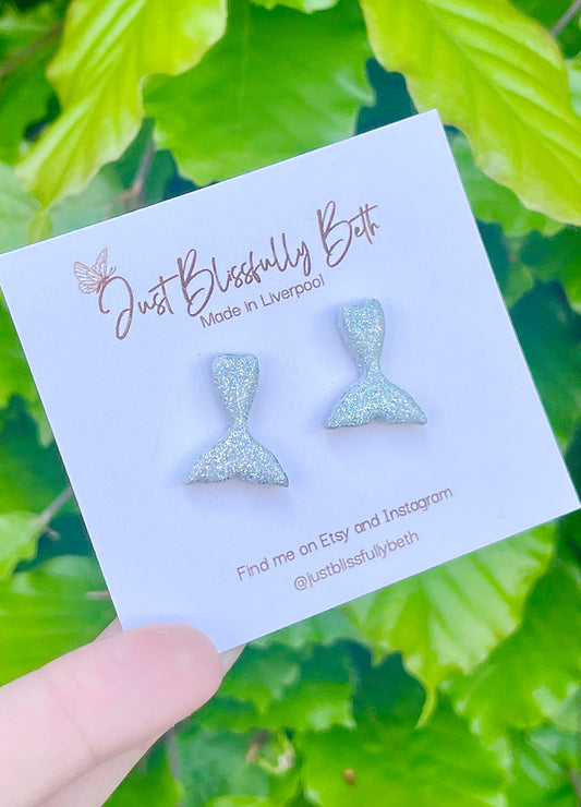 Mermaid tail clay studs